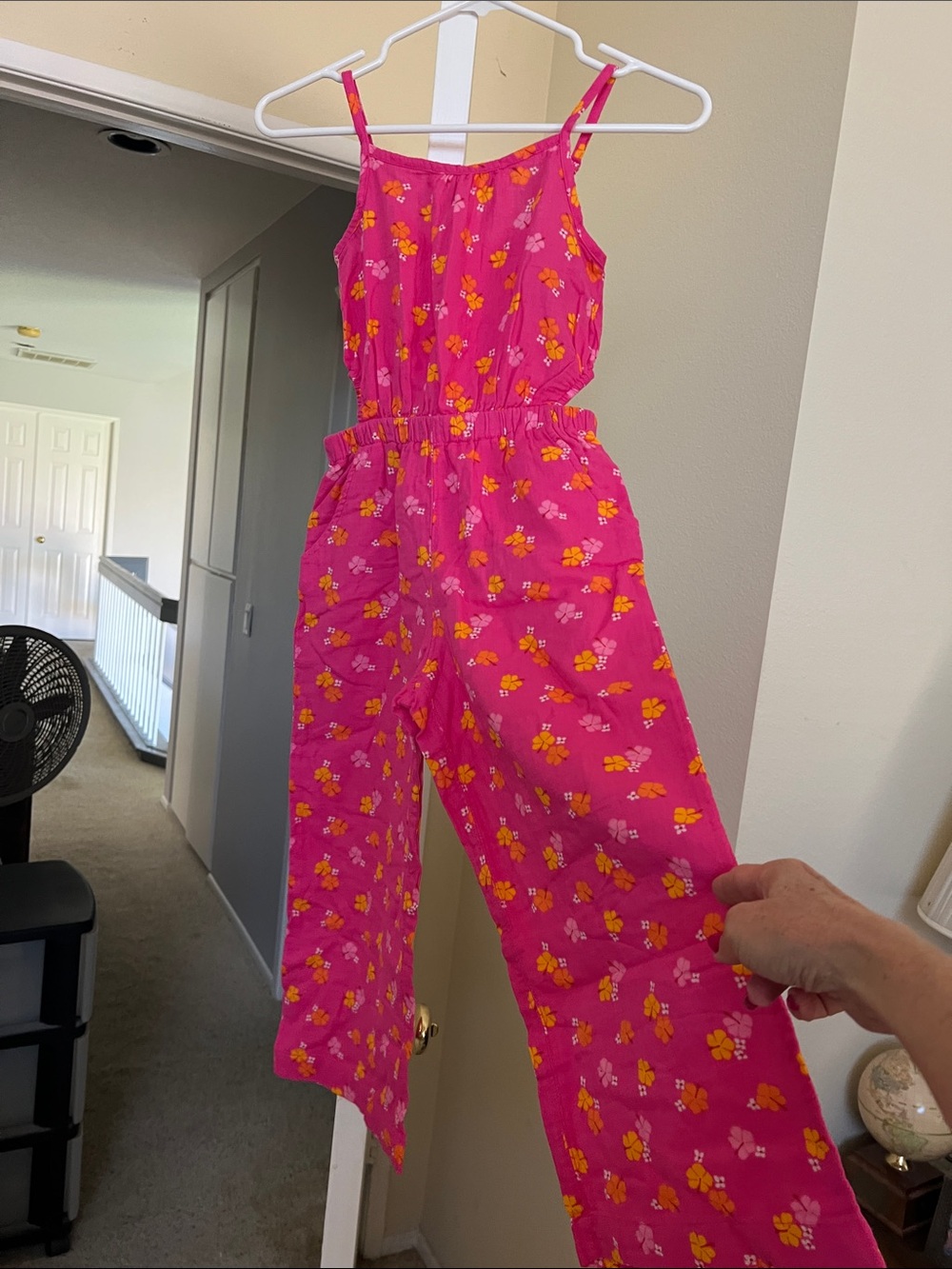 NWT-Cat & Jack Bright Pink Floral Girls' One-Piece Jumpsuit